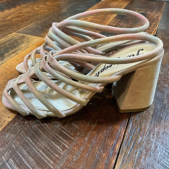 Free People Colette Cinched Heel Sandals Women’s Size  7.5–8) Rainbow Metallic - Picture 10 of 16